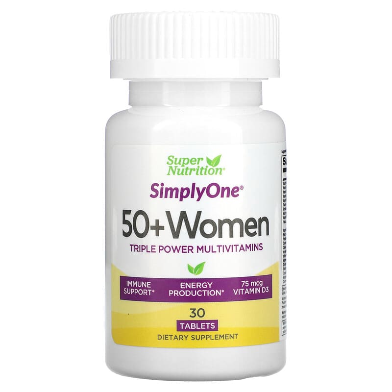 Super Nutrition SimplyOne Women’s 50+ Triple Power Multivitamins 30 Tablets 33739001994