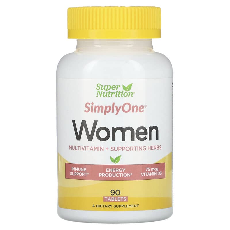 Super Nutrition SimplyOne Women’s Multivitamin + Supporting Herbs 90 Tablets 33739002137
