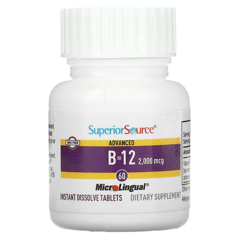 Superior Source, Advanced B-12, 2,000 mcg, 60 MicroLingual Instant Dissolve Tablets 76635920303