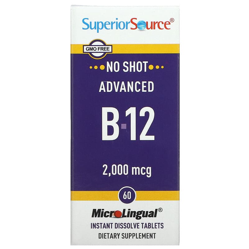 Superior Source Advanced B-12 2,000 mcg 60 MicroLingual Instant Dissolve Tablets 76635920303