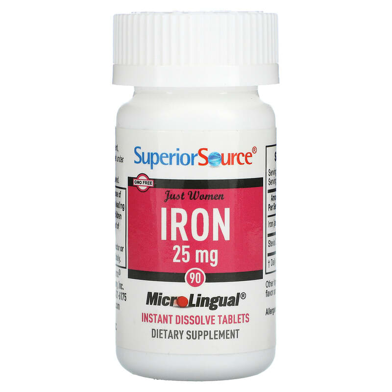 Superior Source, Just Women, Iron, 25 mg, 90 MicroLingual Instant Dissolve Tablets 76635920808