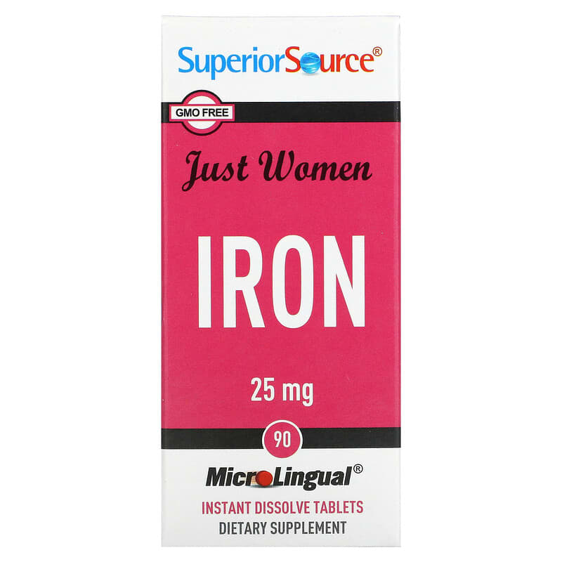 Superior Source Just Women Iron 25 mg 90 MicroLingual Instant Dissolve Tablets 76635920808