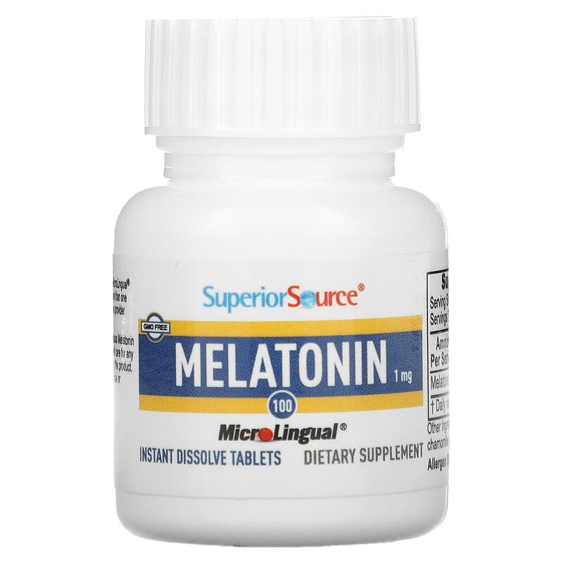 Superior Source, Melatonin, 1 mg, 100 MicroLingual Instant Dissolve Tablets 76635907304