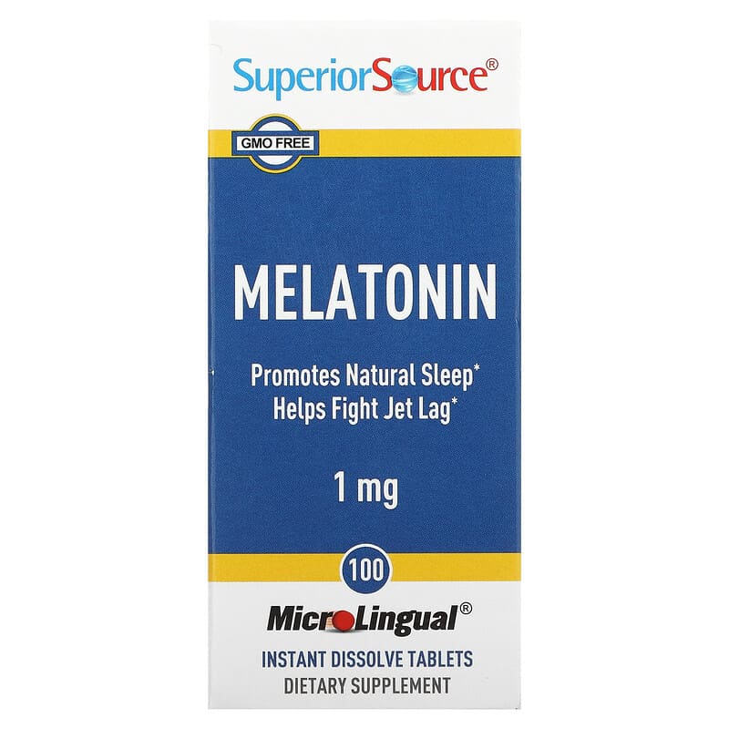 Superior Source Melatonin 1 mg 100 MicroLingual Instant Dissolve Tablets 76635907304