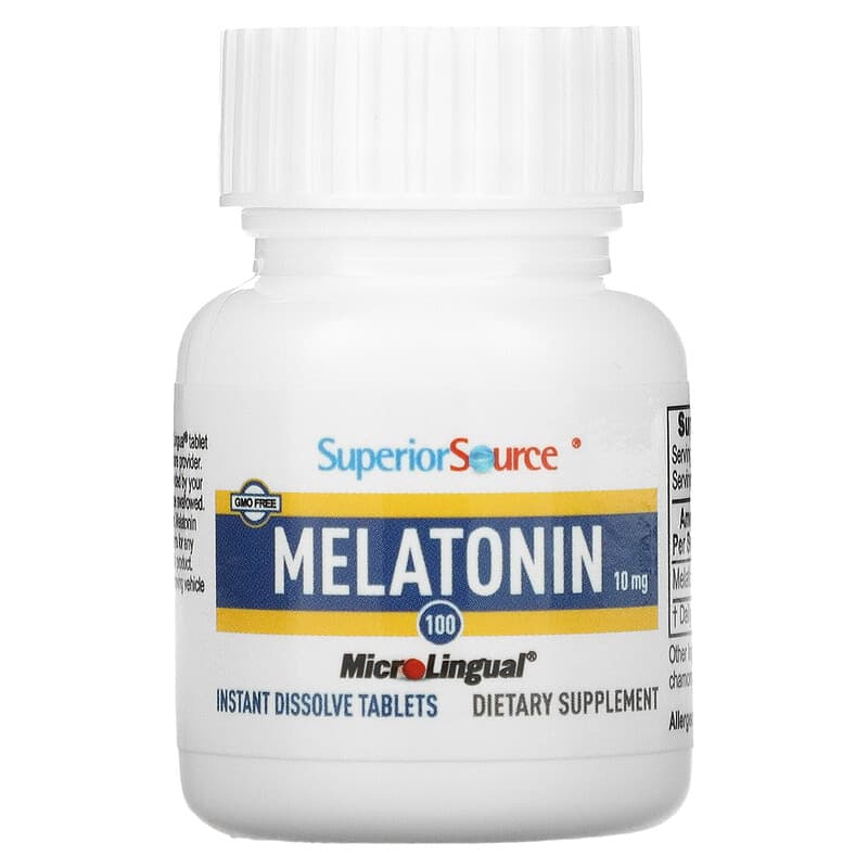 Superior Source, Melatonin, 10 mg, 100 MicroLingual Instant Dissolve Tablets 76635902408