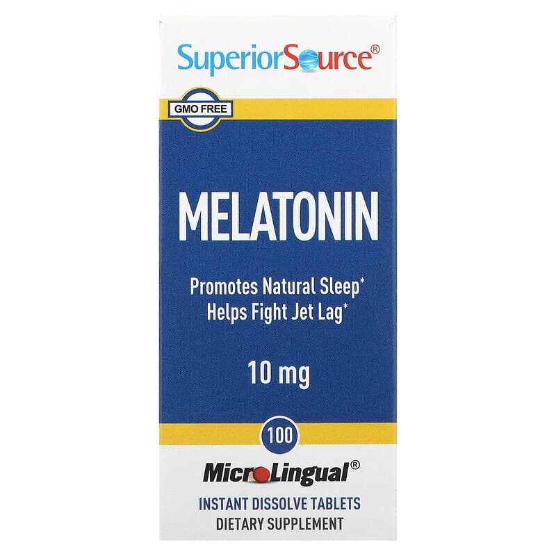 Superior Source Melatonin 10 mg 100 MicroLingual Instant Dissolve Tablets 76635902408