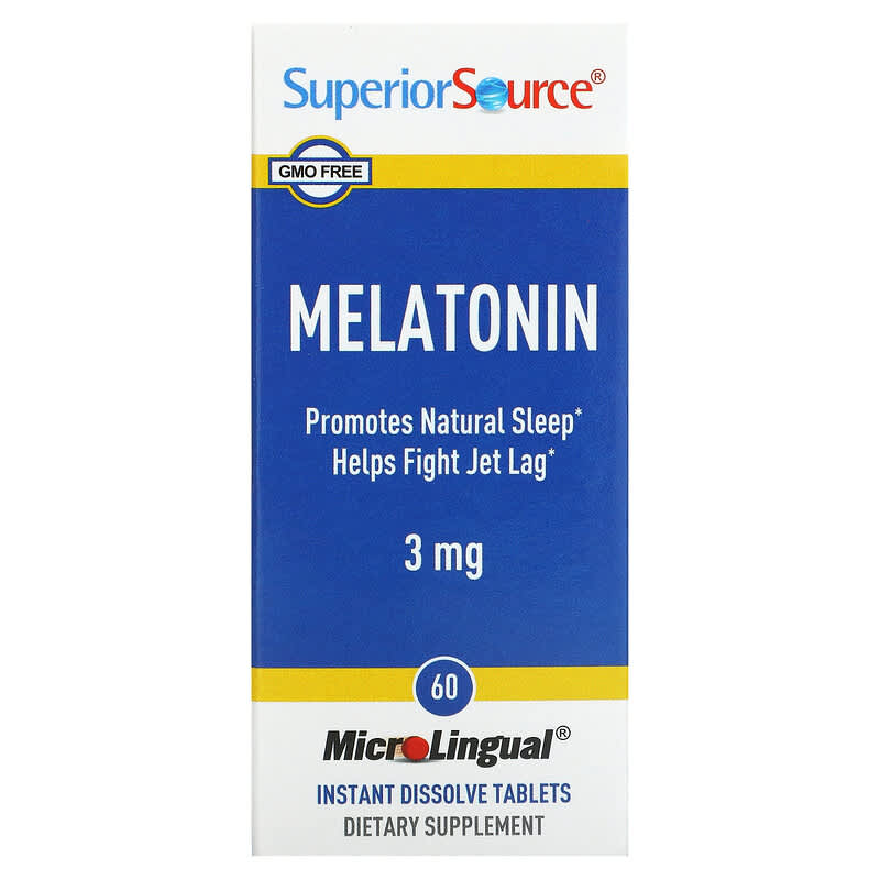 Superior Source Melatonin 3 mg 60 MicroLingual Instant Dissolve Tablets 76635900008