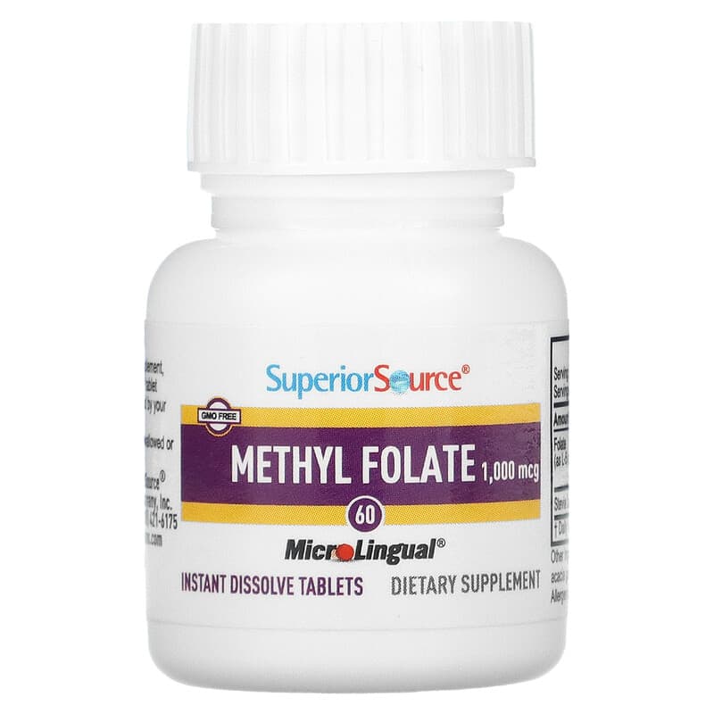 Superior Source, Methyl Folate, 1,000 mcg, 60 Instant Dissolve Tablets 76635902507