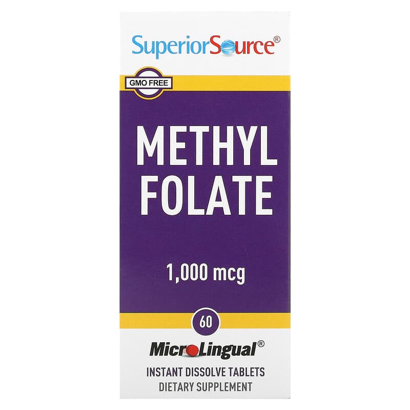 Superior Source Methyl Folate 1,000 mcg 60 Instant Dissolve Tablets 76635902507