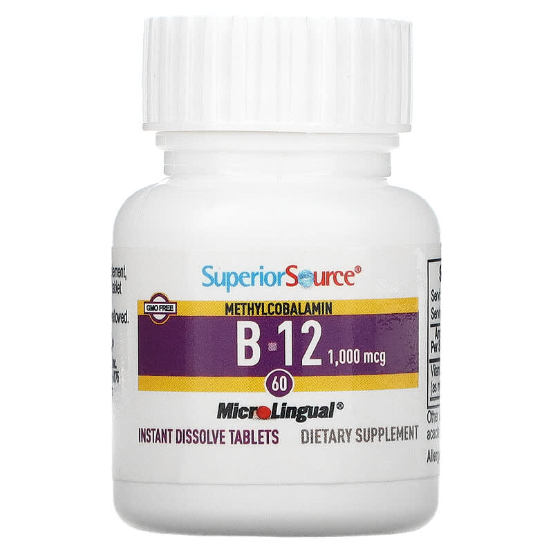 Superior Source, Methylcobalamin B-12, 1,000 mcg, 60 MicroLingual Instant Dissolve Tablets 76635906703