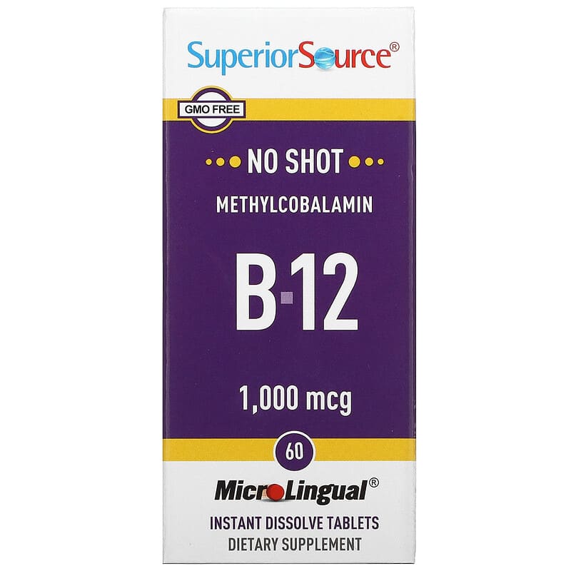 Superior Source Methylcobalamin B-12 1,000 mcg 60 MicroLingual Instant Dissolve Tablets 76635906703