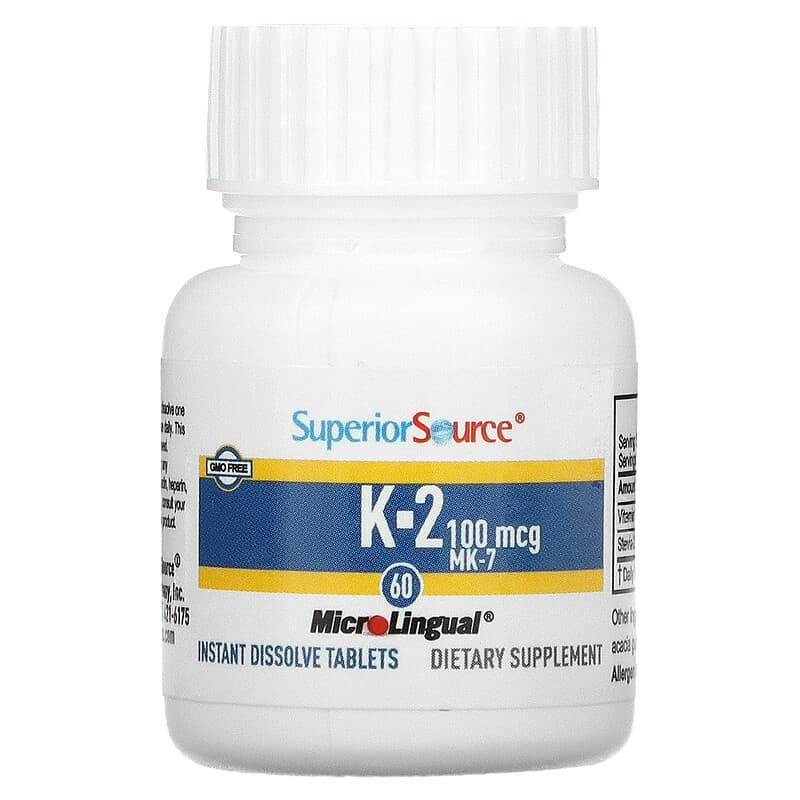 Superior Source, Vitamin K-2, 100 mcg, 60 Microlingual Instant Dissolve Tablets 76635904303