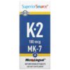 Superior Source Vitamin K-2 100 mcg 60 Microlingual Instant Dissolve Tablets 76635904303