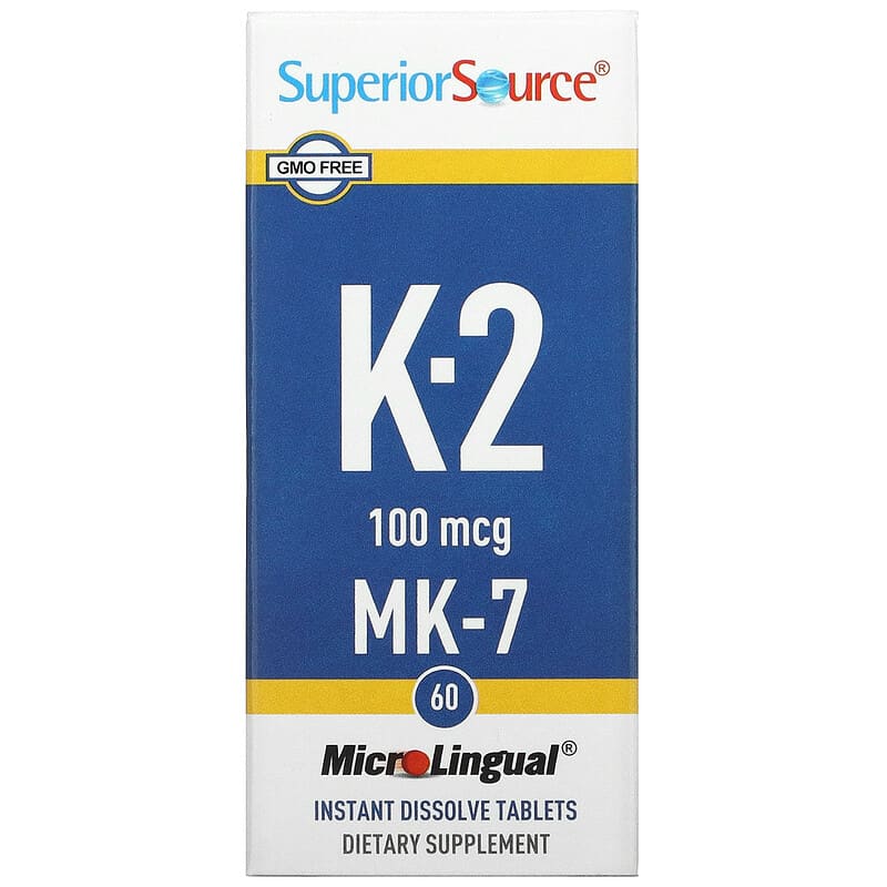Superior Source Vitamin K-2 100 mcg 60 Microlingual Instant Dissolve Tablets 76635904303
