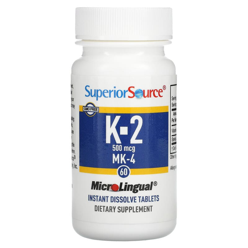 Superior Source, Vitamin K-2, 500 mcg, 60 MicroLingual Instant Dissolve Tablets 76635904105
