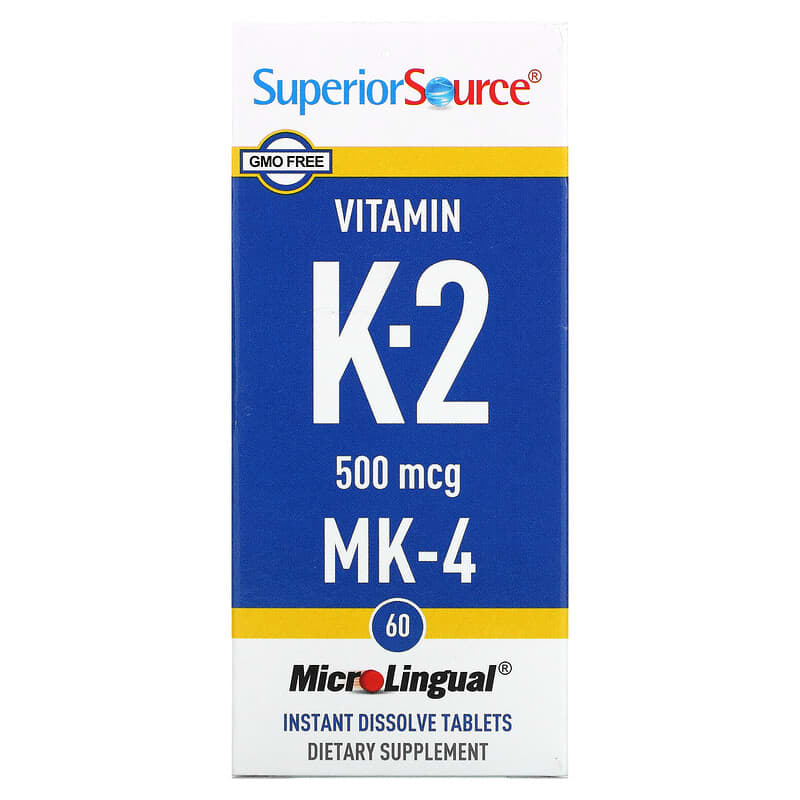 Superior Source Vitamin K-2 500 mcg 60 MicroLingual Instant Dissolve Tablets 76635904105