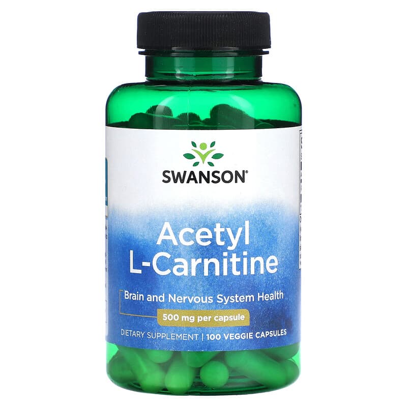 Swanson Acetyl L-Carnitine 500 mg 100 Veggie Capsules 87614116495