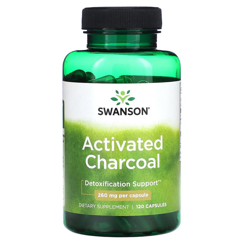 Swanson Activated Charcoal 260 mg 120 Capsules 87614113555