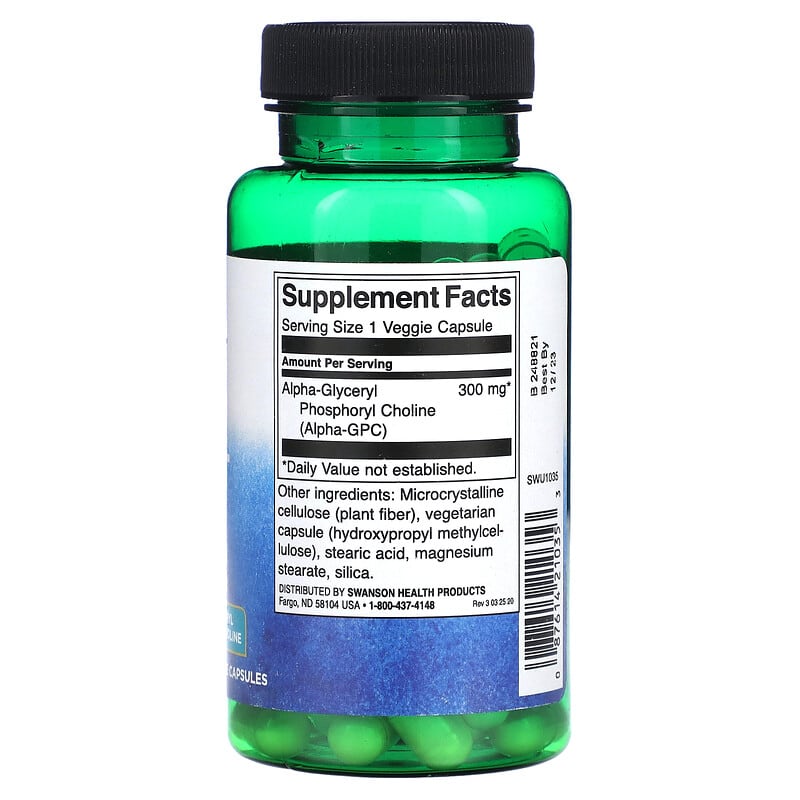 Swanson, Alpha GPC, 300 mg, 60 Veggie Capsules 87614210353