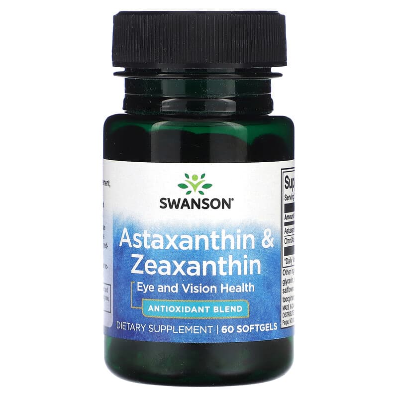 Swanson Astaxanthin & Zeaxanthin 60 Softgels 87614029252