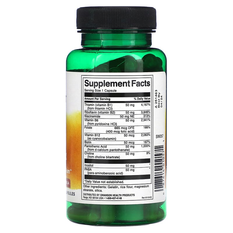 Swanson, Balance B-50 Complex, 100 Capsules 87614010571