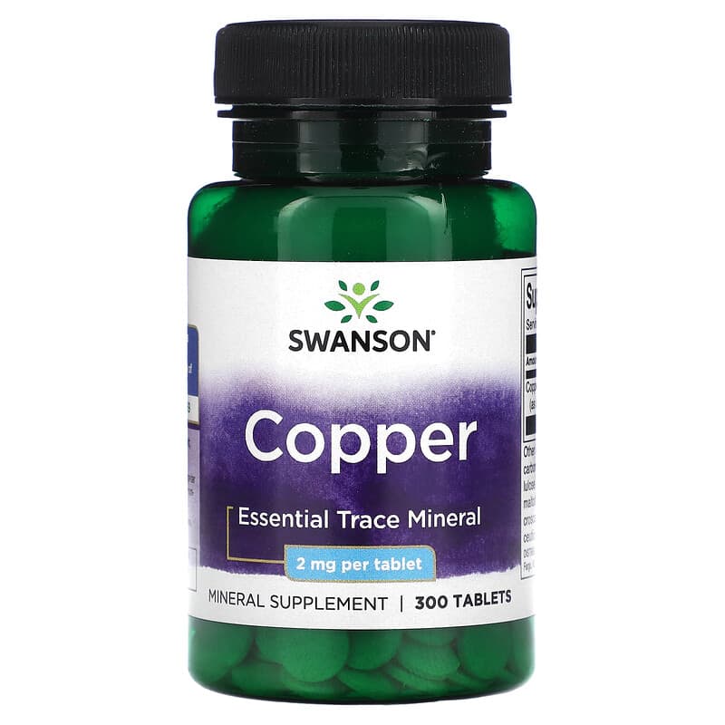 Swanson Copper 2 mg 300 Tablets 87614012230