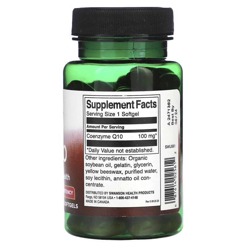 Swanson, CoQ10, 100 mg, 100 Softgels 87614025612