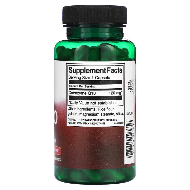 Swanson, CoQ10, High Potency, 120 mg, 100 Capsules 87614023656