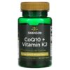 Swanson CoQ10 + Vitamin K2 60 Softgels 87614210698
