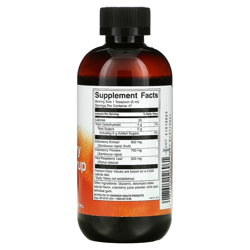 Swanson, Elderberry Extract Syrup, 8 fl oz (237 ml) 87614026961