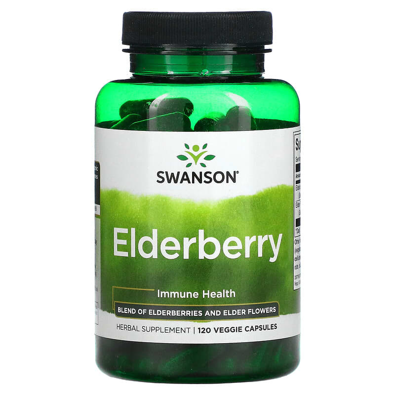 Swanson Elderberry Immune Health 120 Veggies Capsules 87614116730