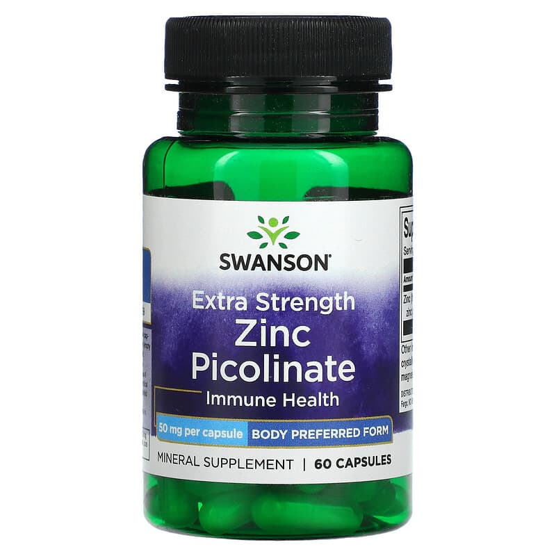 Swanson Extra Strength Zinc Picolinate 50 mg 60 Capsules 87614118130