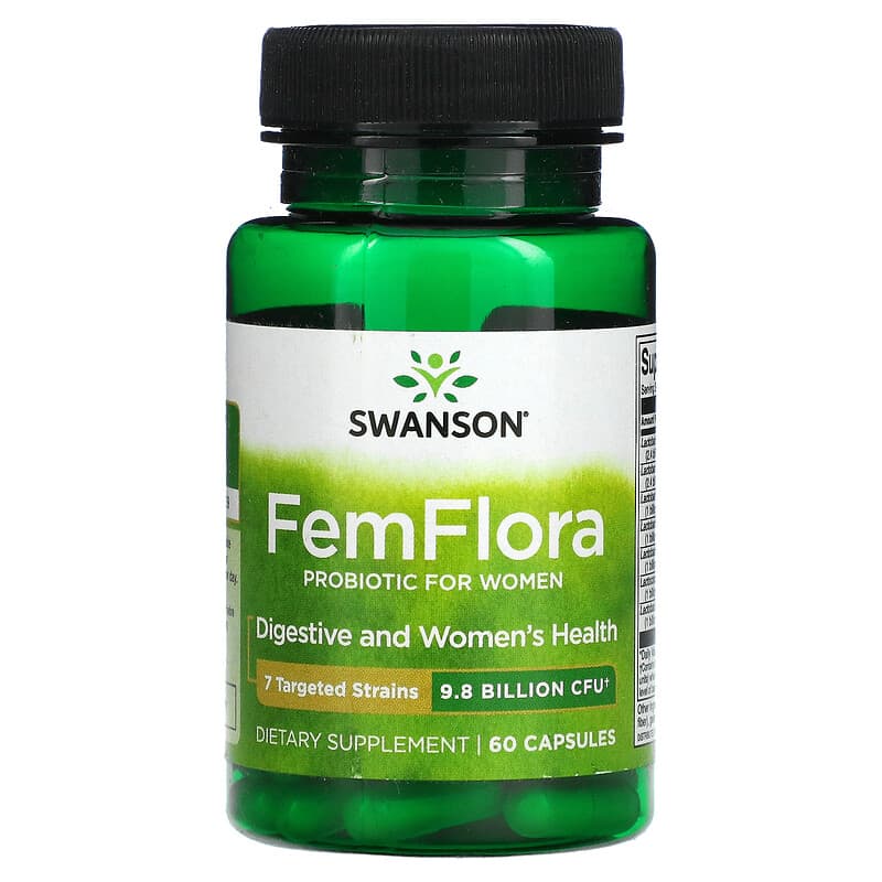 Swanson FemFlora Probiotic For Women 9.8 Billion CFU 60 Capsules 87614025346