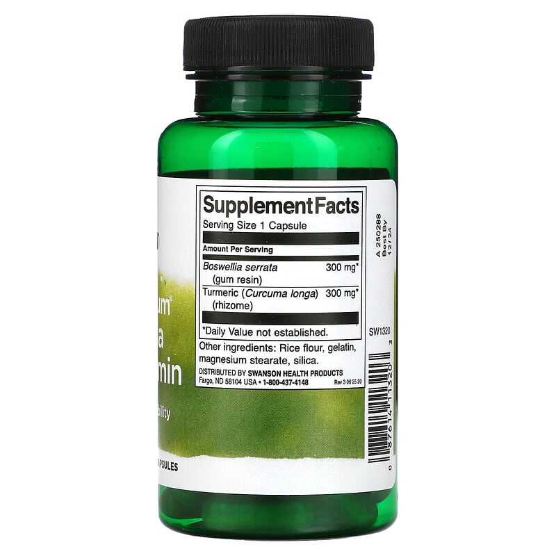 Swanson, Full Spectrum Boswellia and Curcumin, 300 mg, 60 Capsules 87614113203