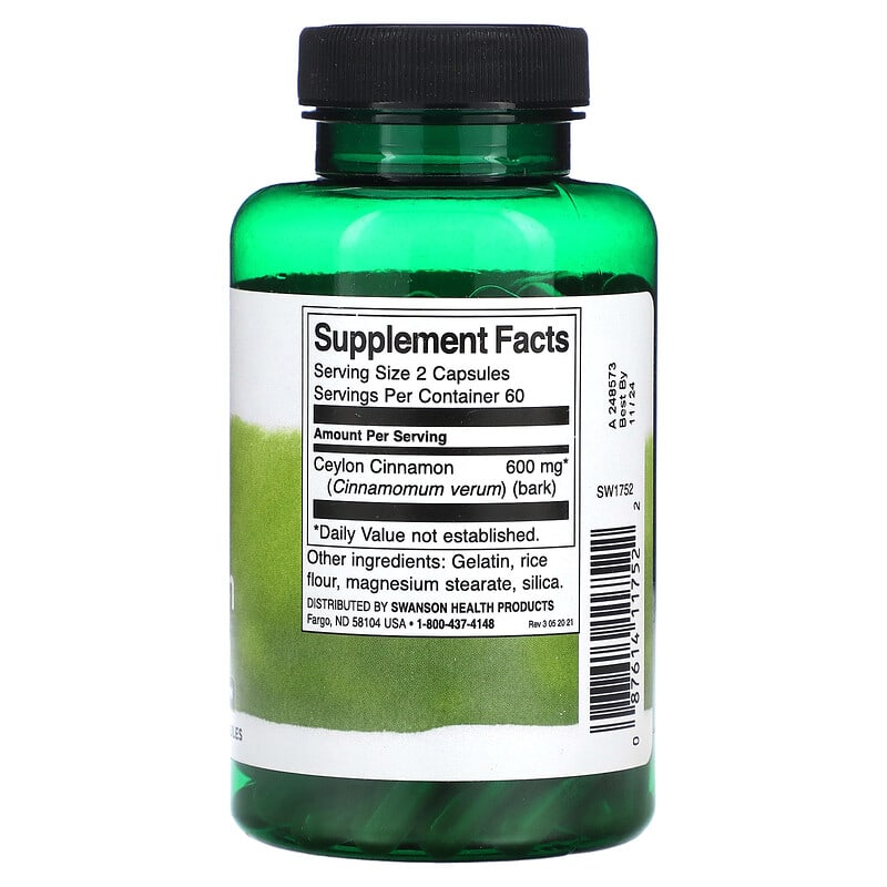 Swanson, Full Spectrum True Cinnamon, 120 Capsules 87614117522