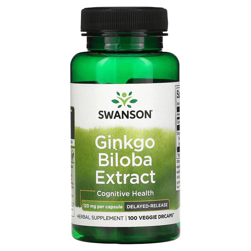 Swanson Ginkgo Biloba Extract 120 mg 100 Veggie DRcaps 87614020334