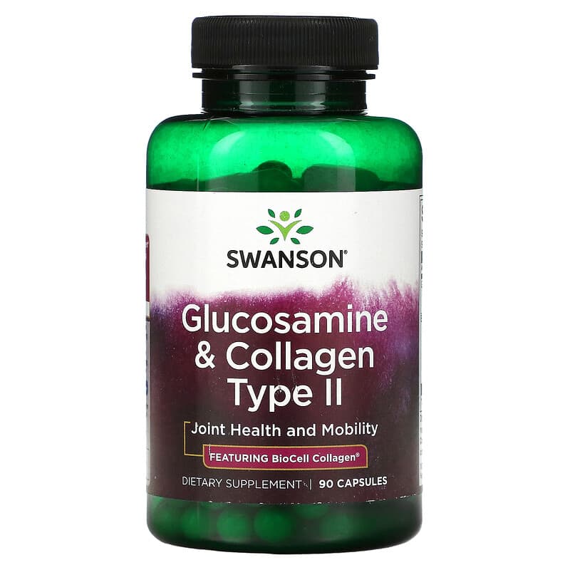 Swanson Glucosamine & Collagen Type II 90 Capsules 87614118062