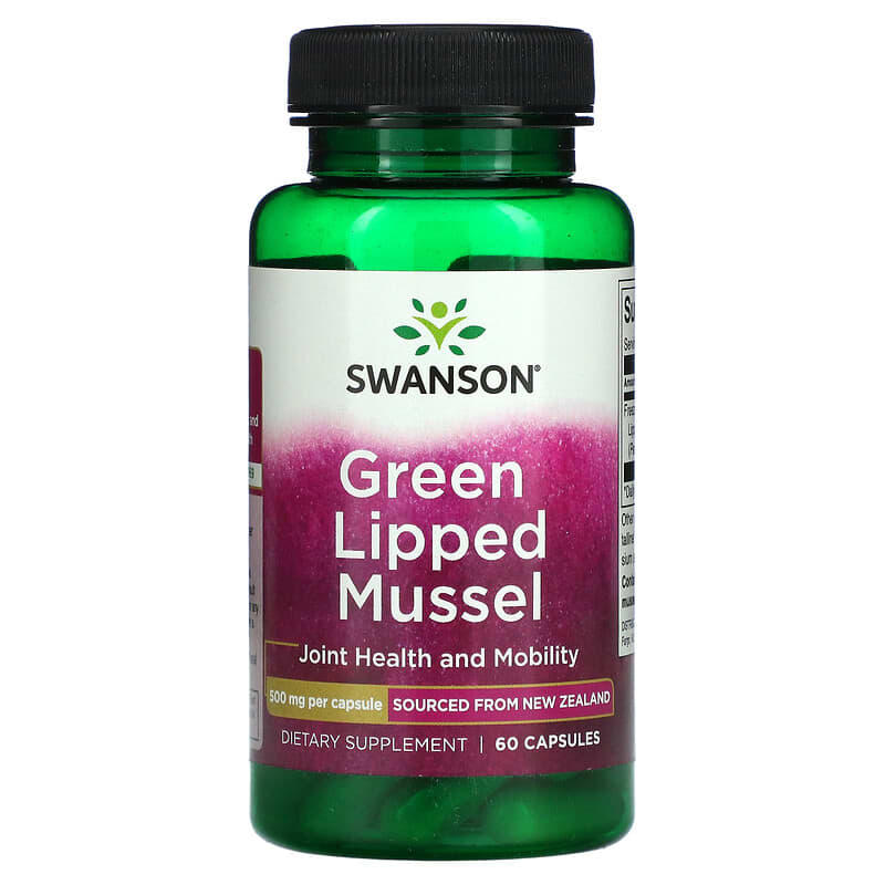 Swanson Green Lipped Mussel 500 mg 60 Capsules 87614114347