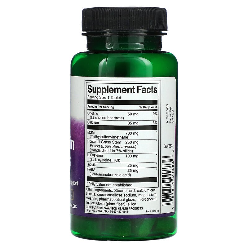 Swanson, Hair, Skin & Nails, 60 Tablets 87614018836