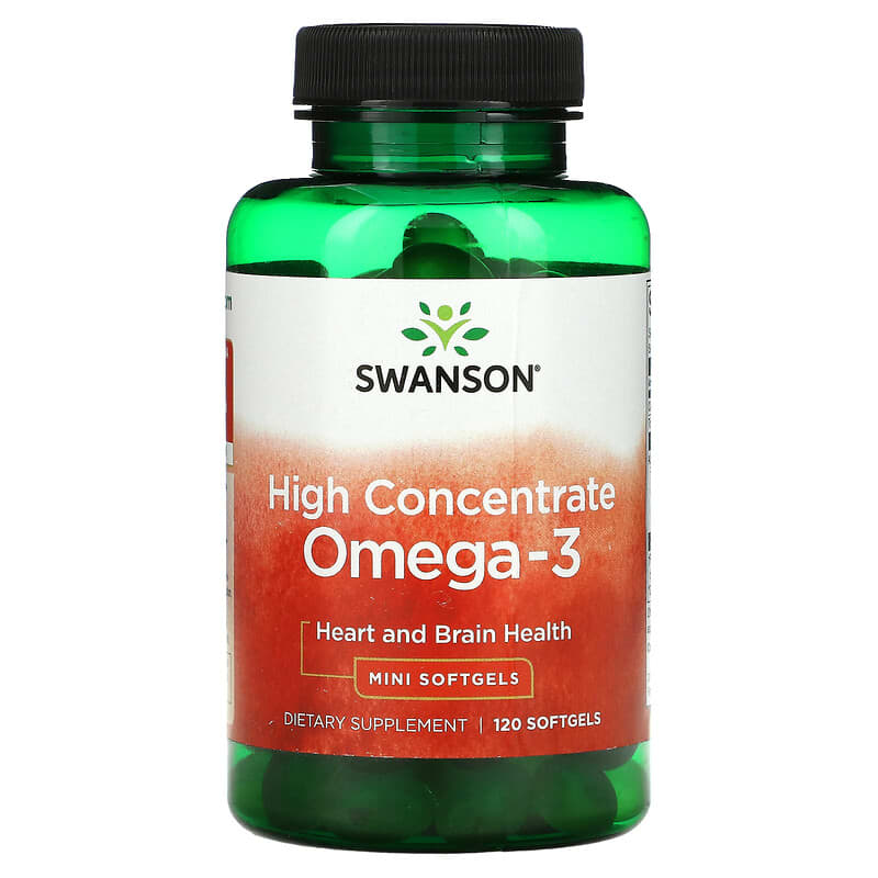 Swanson High Concentrate Omega-3 120 Mini Softgels 87614170954