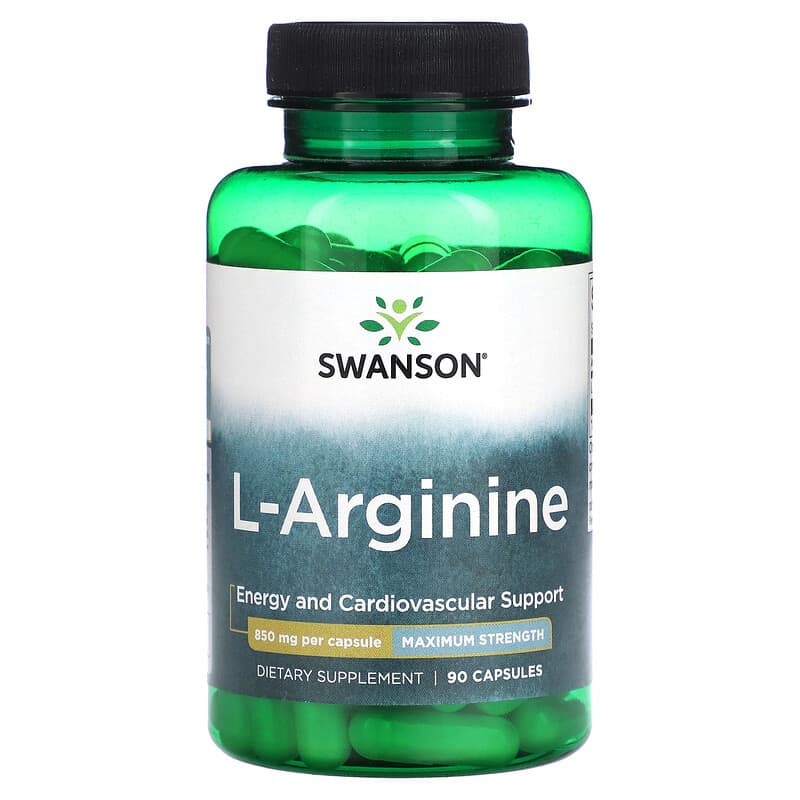Swanson L-Arginine Maximum Strength 850 mg 90 Capsules 87614117133