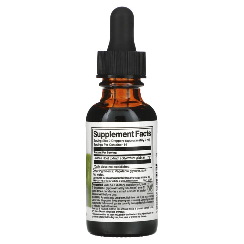 Swanson, Licorice Root Liquid Extract, 1 fl oz (29.6 ml) 87614113234