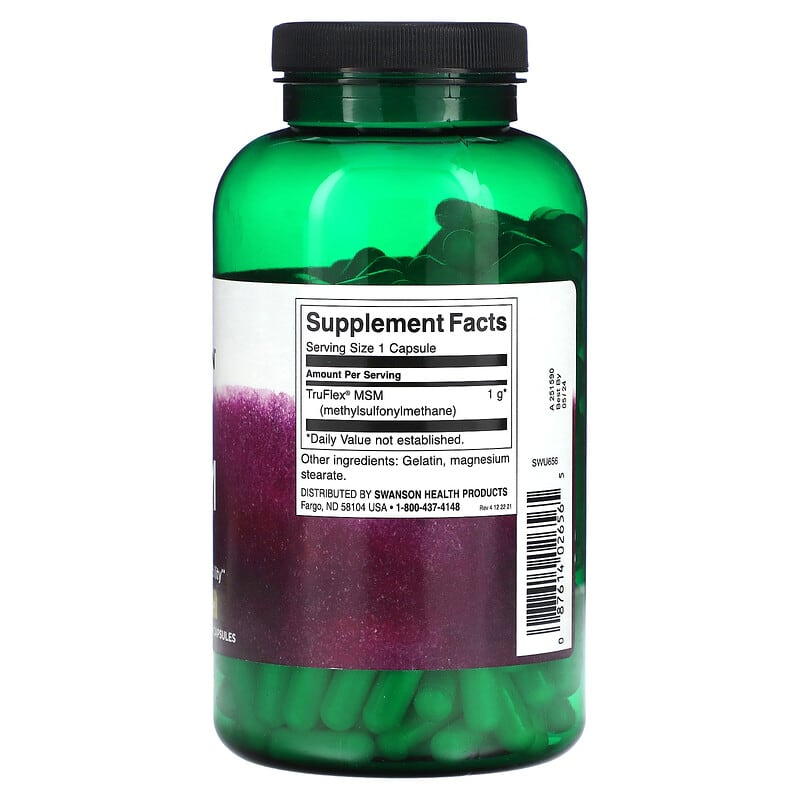 Swanson, MSM, 1,000 mg, 240 Capsules 87614026565