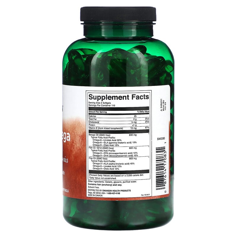 Swanson, Multi Omega 3-6-9, 220 Softgels 87614170831