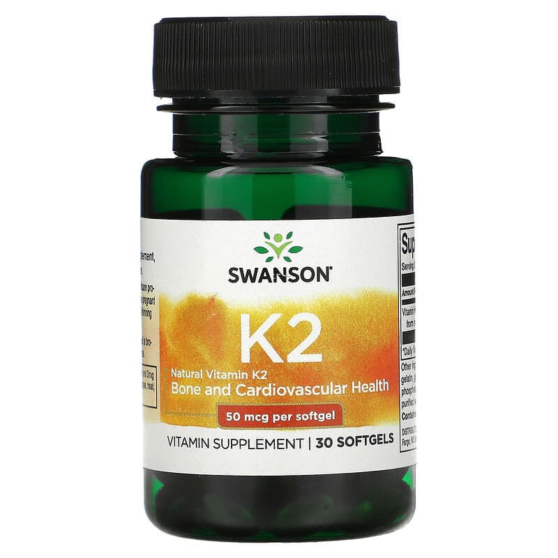 Swanson Natural Vitamin K2 50 mcg 30 Softgels 87614026718