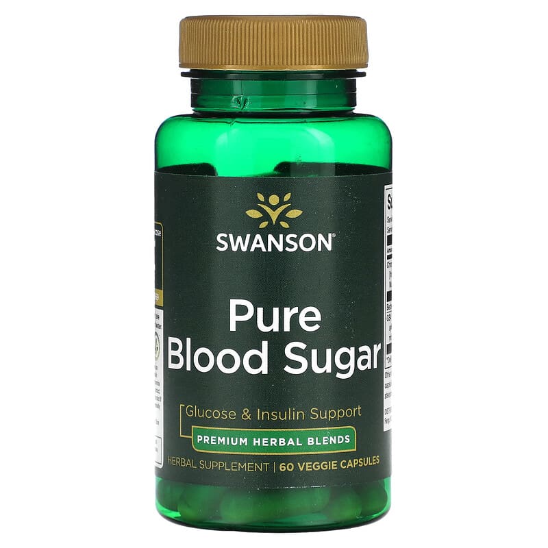 Swanson Pure Blood Sugar 60 Veggie Capsules 87614210643