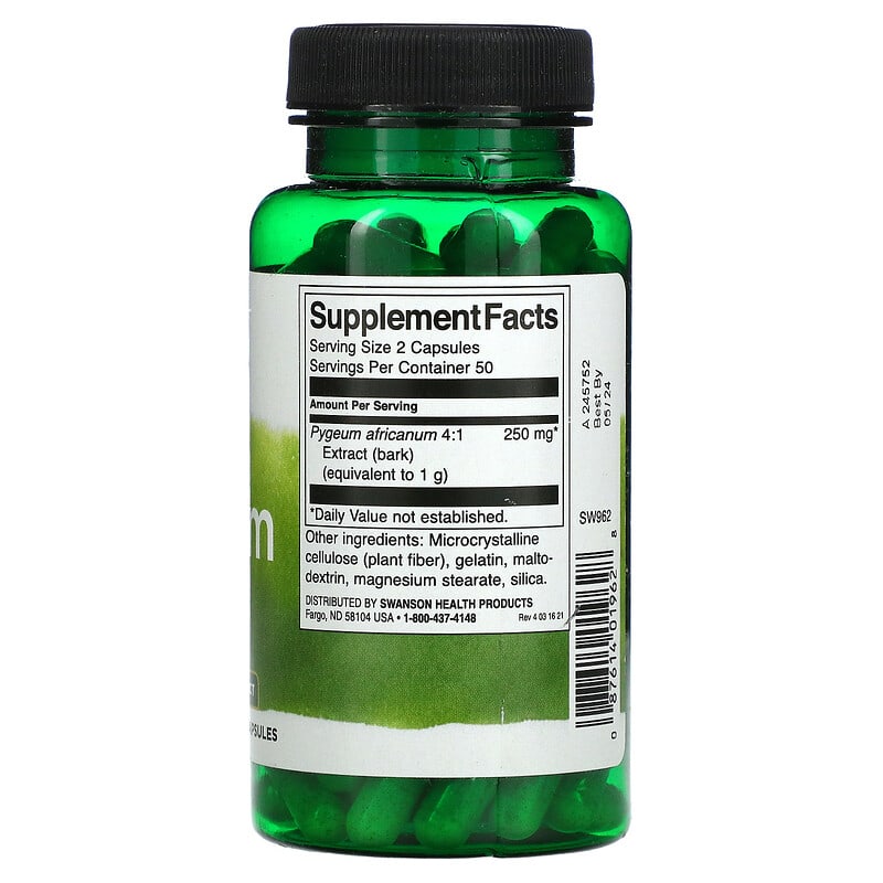 Swanson, Pygeum, 100 Capsules 87614019628