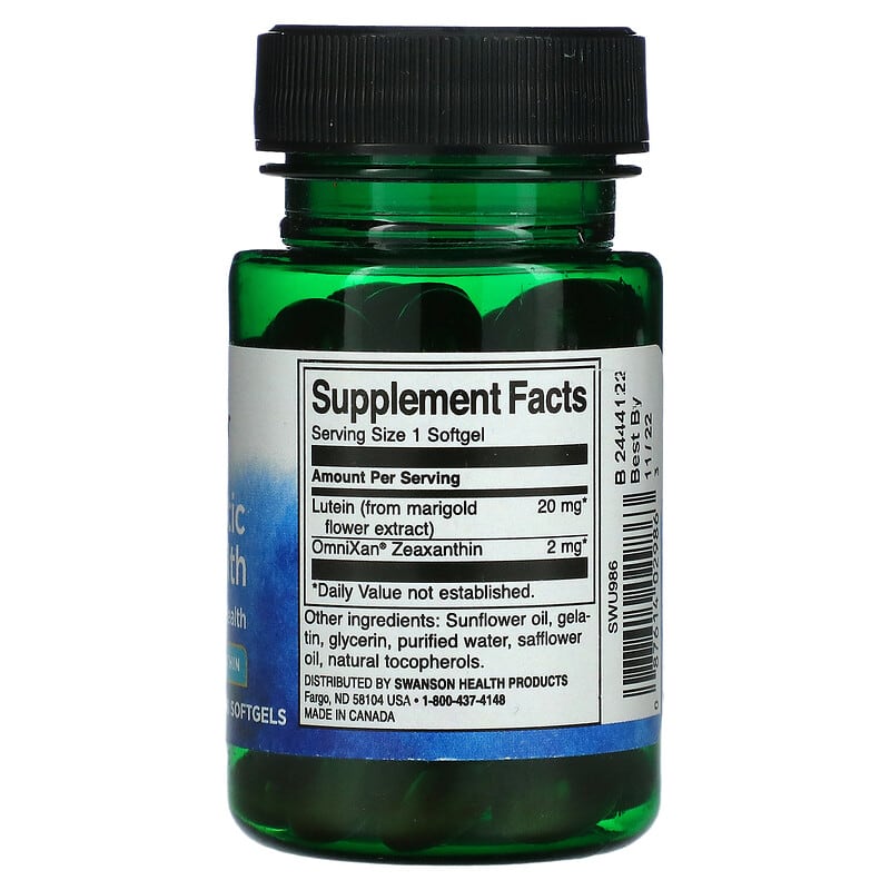 Swanson, Synergistic Eye Health, Eye And Vision, 60 Softgels 87614029863