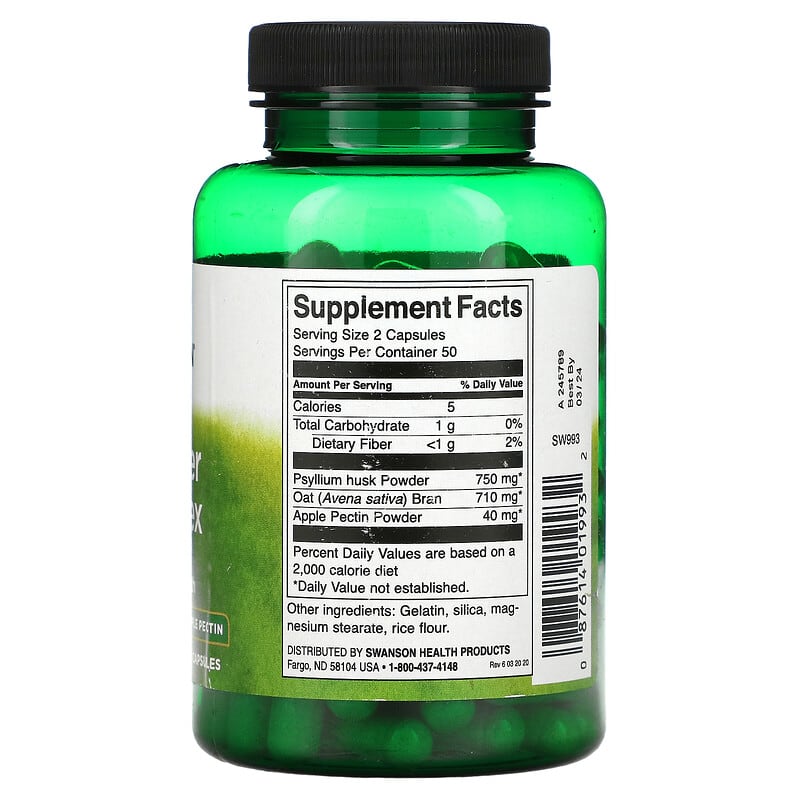 Swanson, Tri-Fiber Complex, 100 Capsules 87614019932