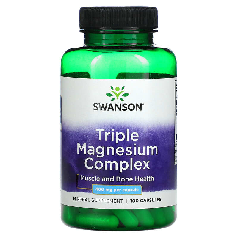 Swanson Triple Magnesium Complex 400 mg 100 Capsules 87614018089